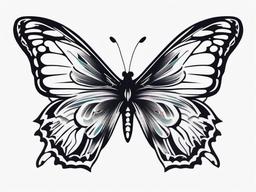 butterfly lupus tattoo  simple color tattoo,white background,minimal