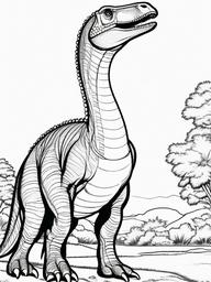 Dinosaur Coloring Pages - Diplodocus Stretching  simple coloring pages