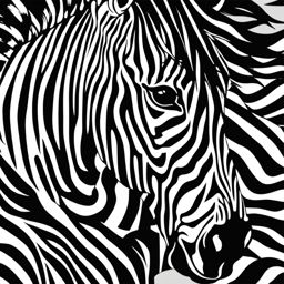 Zebra Clip Art - A zebra with bold black and white stripes,  color vector clipart, minimal style
