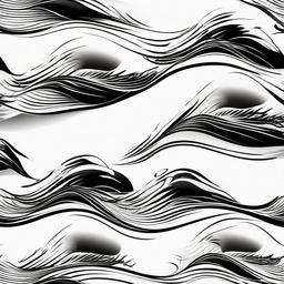 Ink Wave Tattoo - Express artistic creativity with a tattoo featuring the fluidity of ink waves.  simple vector color tattoo,minimal,white background