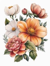 November birth month flower tattoo, Tattoos representing the birth flower for the month of November. colors, tattoo patterns, clean white background