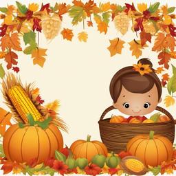 Fall clipart - fall harvest festival with corn  