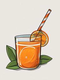 Orange clipart - orange with a straw  clipart