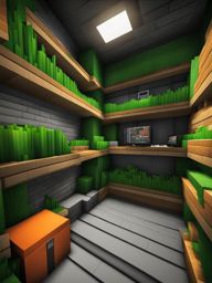 hidden underground bunker with high-tech security - minecraft house ideas minecraft block style