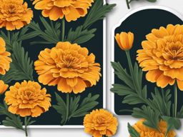 Marigold Sticker - Embrace the cheerful and golden presence of marigold blooms with this sticker, , sticker vector art, minimalist design