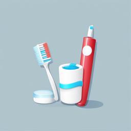 Brush Teeth clipart - Toothbrush and a tube of toothpaste.  vector style illustration, white background