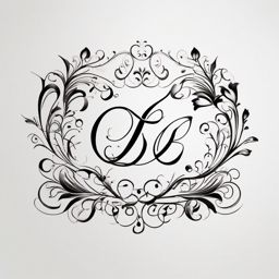 Script Tattoo-cursive script with decorative flourishes, adding a touch of elegance and sophistication to the design. Colored tattoo designs, minimalist, white background.  color tatto style, minimalist design, white background