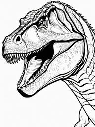 Gorgosaurus Coloring Pages - Tyrannosaurid Predator  black outline printable coloring page