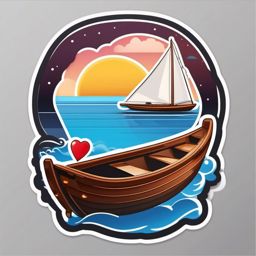 Romantic Boat Ride Emoji Sticker - Sailing the sea of love, , sticker vector art, minimalist design