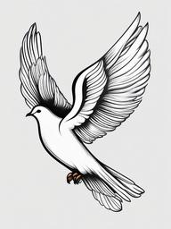 Dove Tattoo - Symbolizes peace, love, and hope  minimal tattoo design,white background