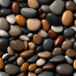 Pebbles arranged in an intricate pattern with varying shades top view, product photoshoot realistic background, hyper detail, high resolution