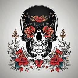 simple skeleton tattoo  simple vector color tattoo