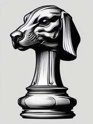 Rook chess piece design: Solid and formidable, guarding the corners with strength.  black white tattoo, white background