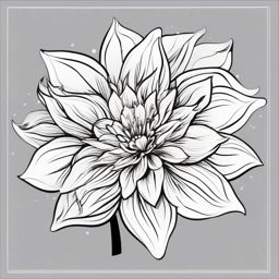 Flower Clipart in Black and White,Creating an elegant flower coloring book  simple, 2d flat