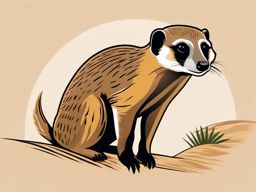 Meerkat clipart - Small, social mongoose in arid regions, ,vector color clipart,minimal