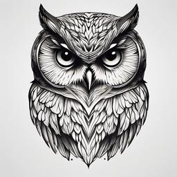 Little Owl Tattoo - Small owl tattoo  minimal tattoo design, white background