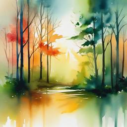 Watercolor Background Wallpaper - watercolor forest background  