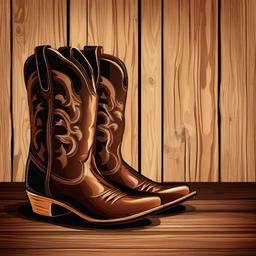 Cowboy Boot clipart - pair of cowboy boots on a wooden floor  