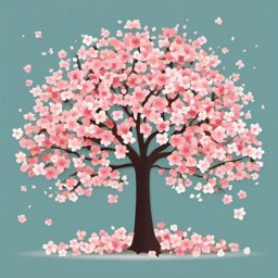 Flowering Tree clipart - A tree covered in blossoms, ,vector color clipart,minimal