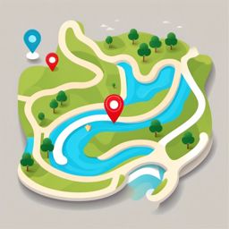 Map Clipart - Map icon for navigation and location services,  color vector clipart, minimal style