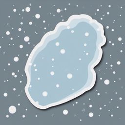 Snowy footprints sticker- Tracks in the snow, , sticker vector art, minimalist design