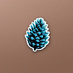 Frosty Pine Cone Emoji Sticker - Winter's touch on a resilient pine cone, , sticker vector art, minimalist design