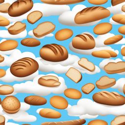 bread clipart - loaves of bread transformed into floating clouds, ready to be savored 