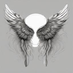 drawing of wings with feathers  minimal rough sketch scribbles,doodles,black and white