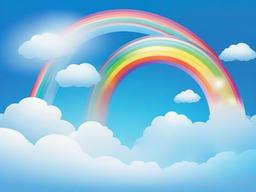 Blue Sky Rainbow Background  