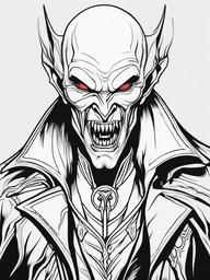 Vampire Coloring Pages - Blood-Sucking Undead Creature of Night  minimal black outline printable sheet, coloring page