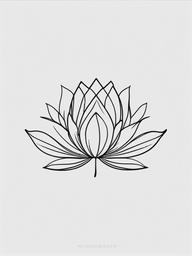Lotus Tattoo - Tattoo specifically featuring the lotus flower design.  simple color tattoo,minimalist,white background