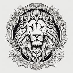 Hercules Lion Tattoo - Capture the strength and courage of Hercules with a lion tattoo, symbolizing the hero's legendary exploits.  simple color tattoo, minimal, white background