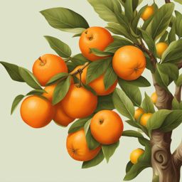 orange clipart: ready to be plucked from a flourishing orchard. 