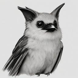 drawing of a Yuma myotis  minimal rough sketch scribbles,doodles,black and white