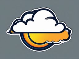 Cloud with sun and rain sticker- Changing weather, , sticker vector art, minimalist design