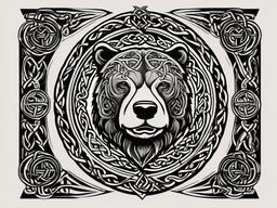 celtic bear tattoo  simple vector color tattoo