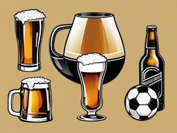 Beer clipart - beer and football party  vector clipart