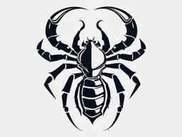 Astrology Scorpio Tattoo - Explore astrological themes with a tattoo that combines Scorpio symbolism and astrology.  simple vector color tattoo,minimal,white background