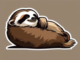 Chillaxing Sloth sticker- Slo-Mo Laughter, , sticker vector art, minimalist design