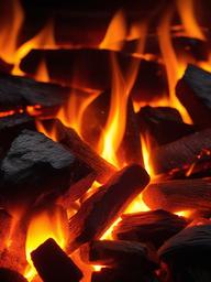 Fire Wallpaper - Soft glow of smoldering coals  background wallpaper