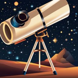 Telescope clipart - Optical instrument for observing distant objects in space, ,color clipart vector style