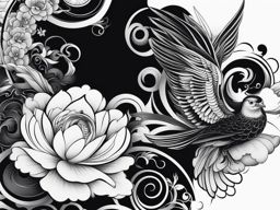 japanese tattoo black and white design 