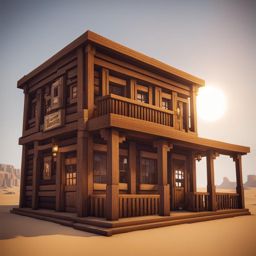 old western saloon in a dusty desert town - minecraft house ideas minecraft block style