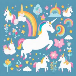 Small Unicorn Clipart - Compact and adorable unicorn clipart perfect for smaller projects and designs.  vector art, clipart, minimal