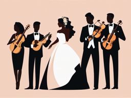 Wedding Music clipart - Musicians at the wedding, ,vector color clipart,minimal