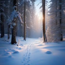 Winter background wallpaper - snowy forest background  