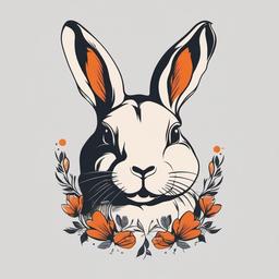bunny simple tattoo  minimalist color tattoo, vector