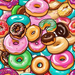 Doughnut Sticker - Glazed sweetness, ,vector color sticker art,minimal