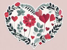 Wedding Heart clipart - Heart-shaped wedding decorations, ,vector color clipart,minimal