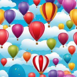 Balloon Clipart, Colorful balloons soaring into the sky. 
